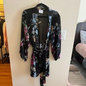Helena Quinn Black Floral Wrap